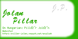 jolan pillar business card